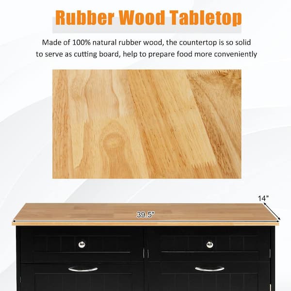 Rubber Wood Kitchen Trash Cabinet with Single Trash Can Holder and