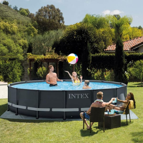Intex Ultra XTR 14 ft. Round 42 in. D Metal Frame Pool Set with Pump  26309ST - The Home Depot
