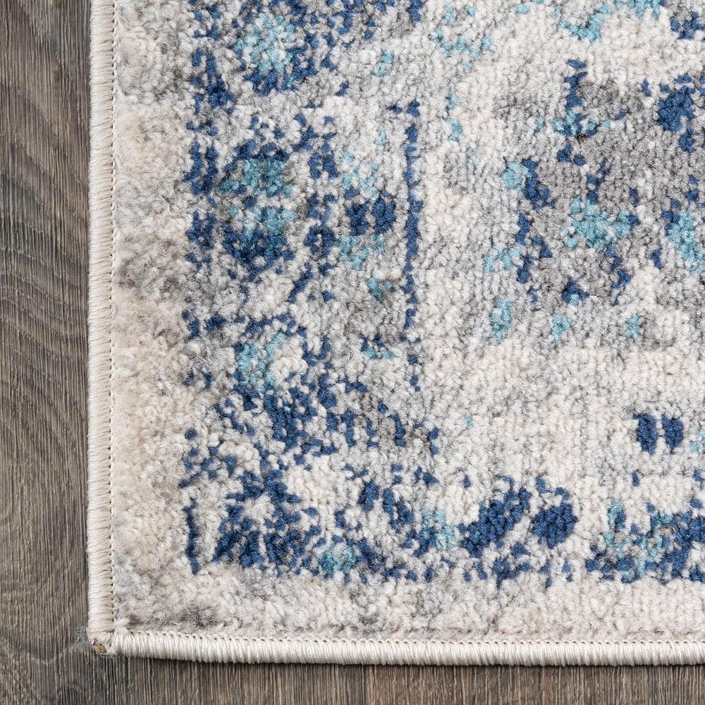 French Country Blues 8' x 10' Medallion Synthetic Area Rug