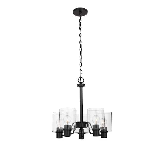 Hampton Bay Castleford 5-Light Satin Bronze Chandelier with Clear Glass  Shades For Dining Rooms HB2588-34 - The Home Depot