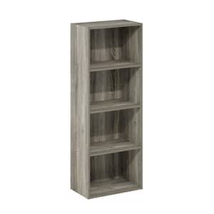 Luder 41.7 in. French Oak 4-Shelf Standard Bookcase