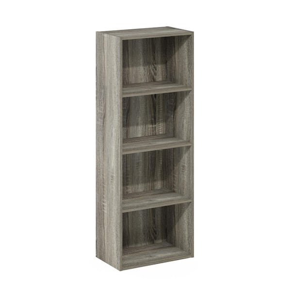 Furinno Luder 41.7 in. French Oak 4-Shelf Standard Bookcase