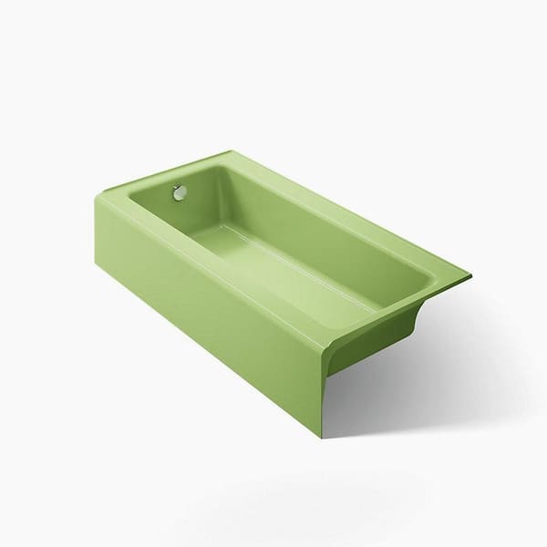 Bellwether 60 in. x 30.25 in. Soaking Bathtub with Left Drain in Fresh Green