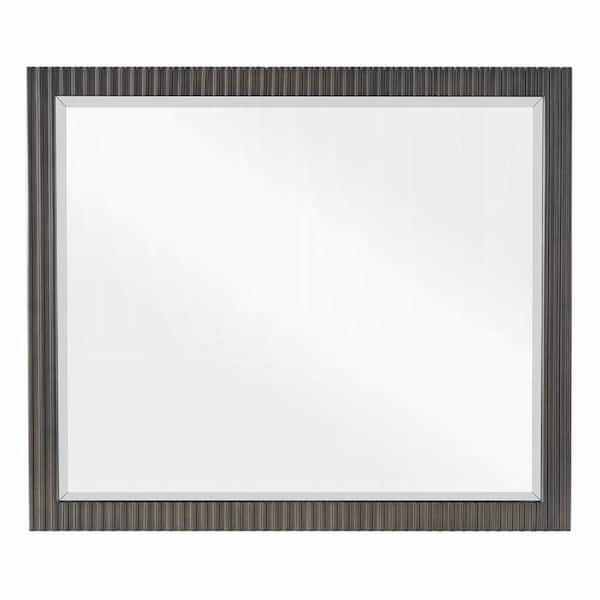 Jeh Espresso Brown 2 in. W x 36 in. H Rectangle Wood Framed Mirror