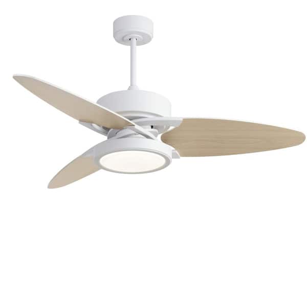 bessten Athena 52 in. Indoor White Smart Ceiling Fan with Dimmable and Remote Control