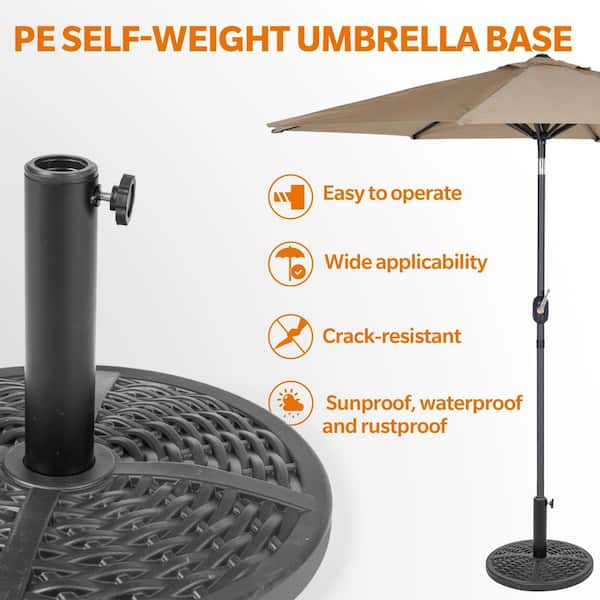articulating outdoor patio umbrella with stand 15ft Patio Umbrella with Stand Base LED Lights Umbrella for Outdoor Garden,  Blue