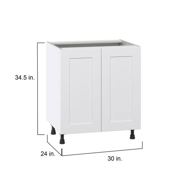 J COLLECTION Wallace Painted Warm White Shaker Assembled Base Kitchen Cabinet with 3 Drawers (30 in. W x 34.5 in. H x 24 in. D)