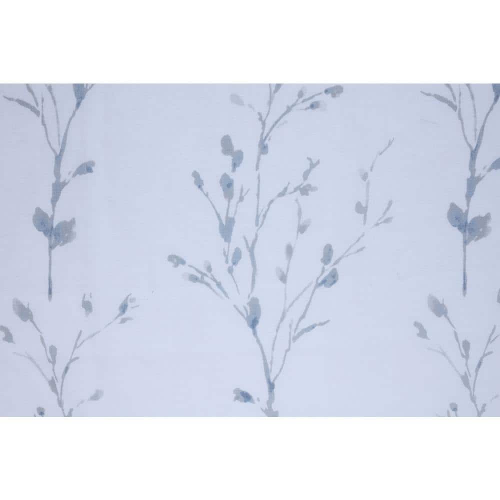 White Faux Linen Light-Filtering Grommet Curtain Panel, 52 x 95in