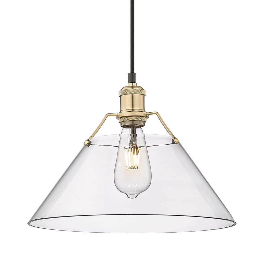 Orwell 1-Light Brushed Champagne Bronze Standard Pendant Light with Clear Glass Shade price history on PriceWatchPro