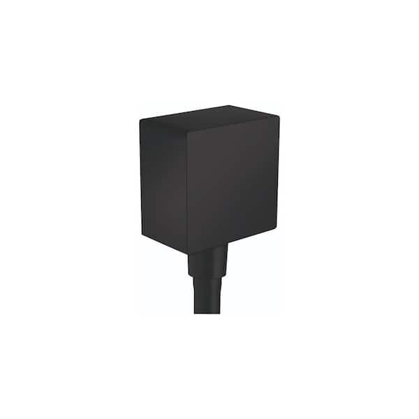 Square Shower Wall Outlet with Check Valve in Matte Black