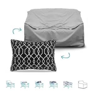 Pillow-To-Cover 16 in. x 24 in. Meridian Twilight Pillow Loveseat Cover
