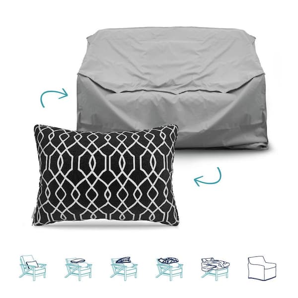 Unbranded Pillow-To-Cover 16 in. x 24 in. Meridian Twilight Pillow Loveseat Cover