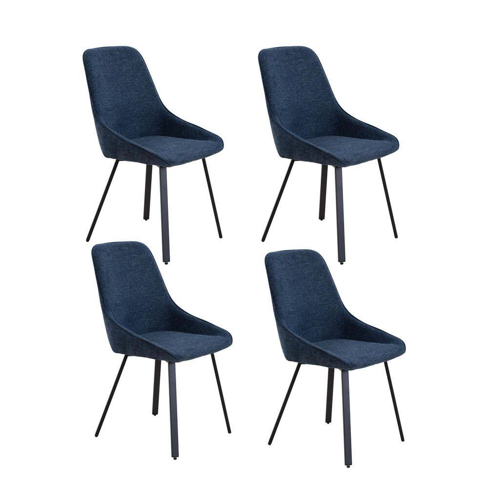 Donason Blue Fabric Dining Chairs (Set of 4) ZYP541041 The Home Depot
