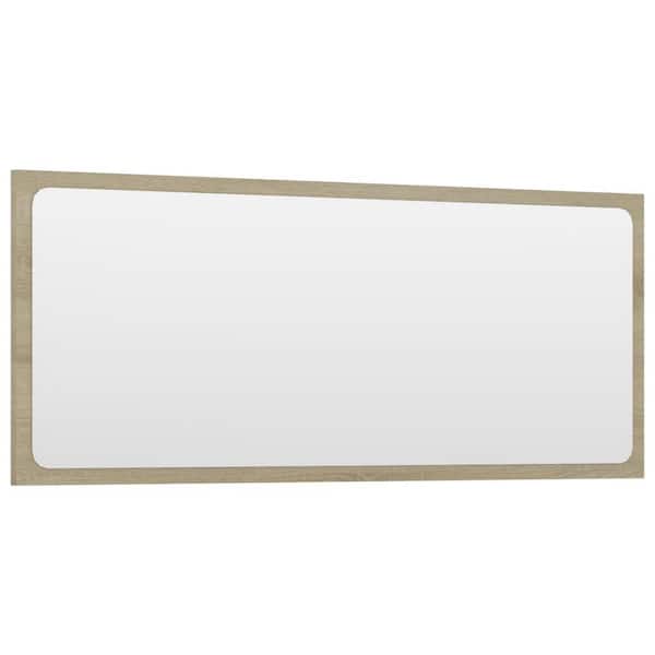 Unbranded 35.4 in. W x 14.6 in. H Rectangular Wood Framed Wall Mount Modern Decor Bathroom Vanity Mirror