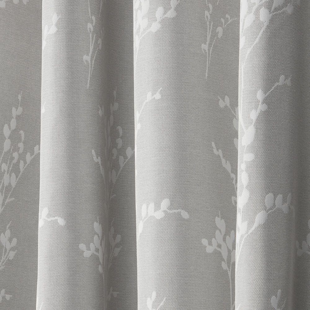 Dove Grey Floral Room Darkening Grommet Curtain Panels