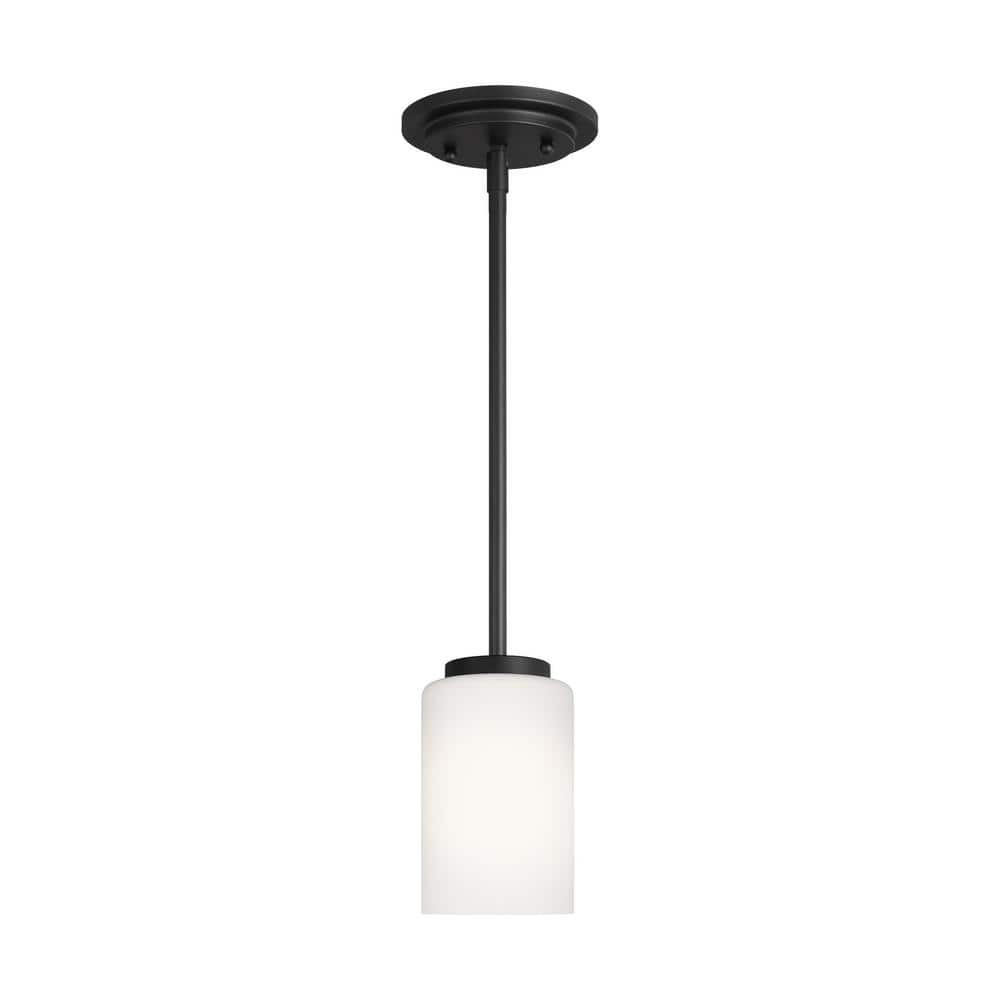 Midnight Black Opal Glass Mini Pendant Light