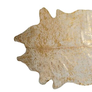Josephine Natural and Gold 6 ft. x 7 ft. Solid Cowhide Area Rug