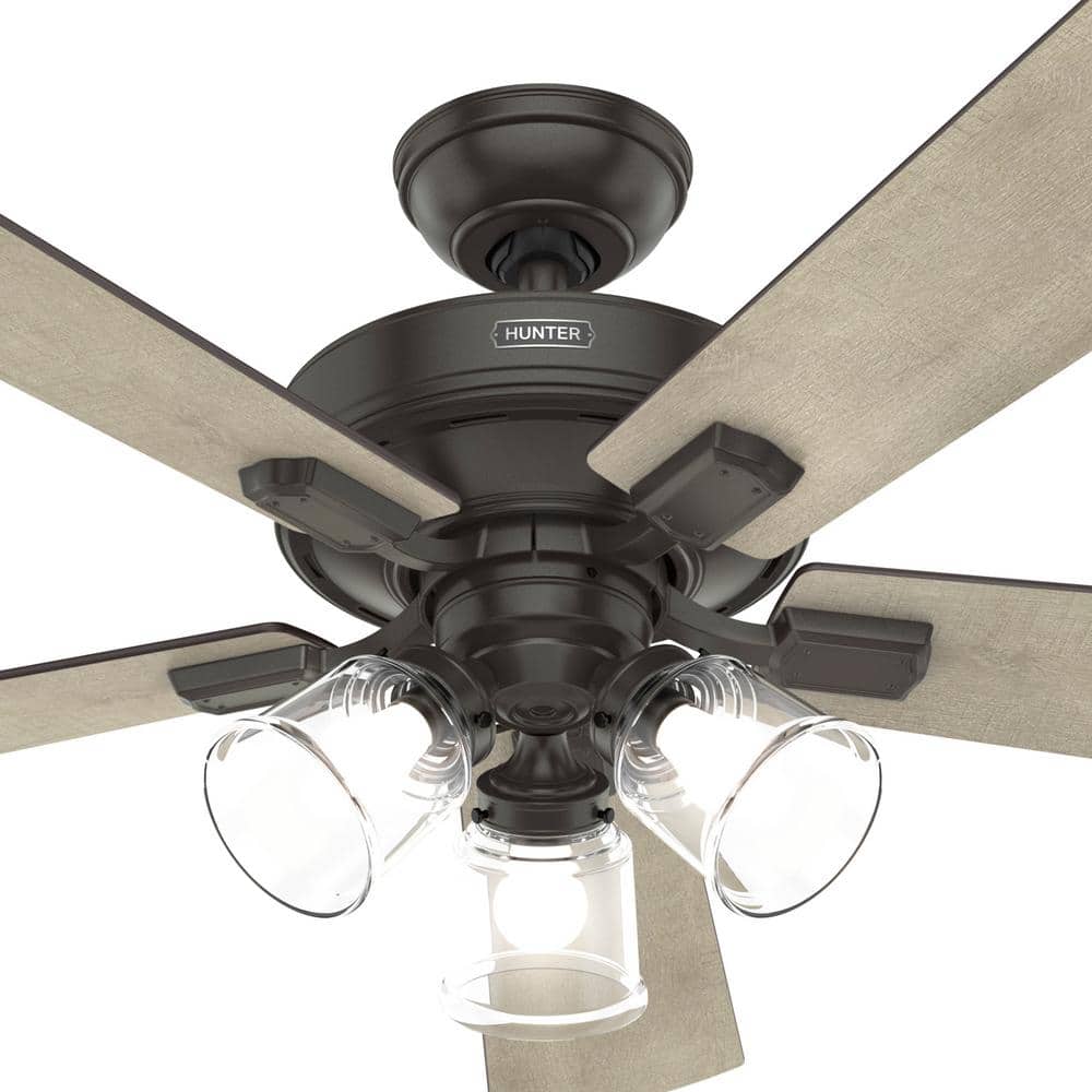 Crestfield Noble Bronze 52" Ceiling Fan with Dimmable LED Light & Remote