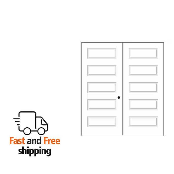 MMI DOOR 72 in. x 80 in. Half Louver 1-Panel Unfinished Pine Wood