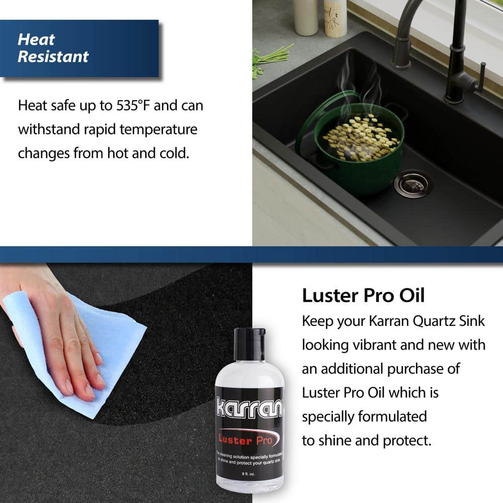 Karran 33'' Concrete Quartz Single Bowl Kitchen Sink