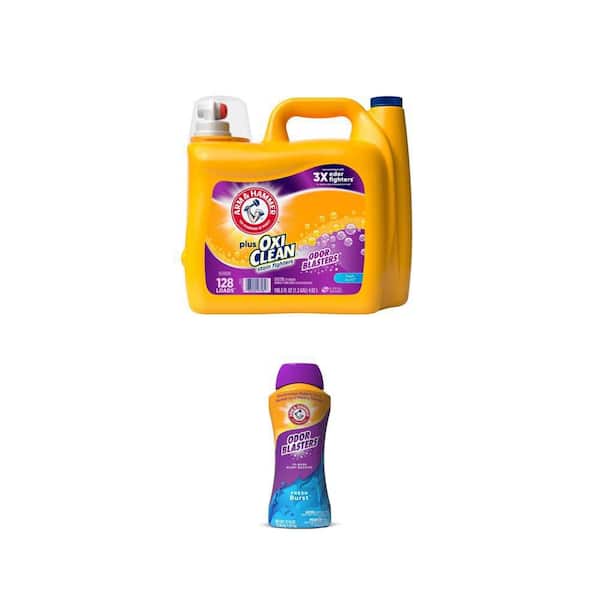 OxiClean Fresh Burst Liquid Laundry Detergent, 166.5 fl.oz. (128-Loads) and Scent Beads, 37.8 oz. Combo