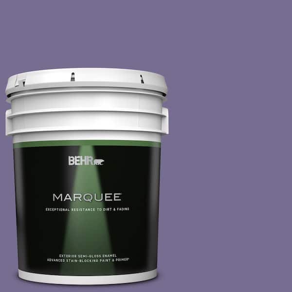 BEHR MARQUEE 5 gal. #650D-6 Purple Silhouette Semi-Gloss Enamel Exterior Paint & Primer