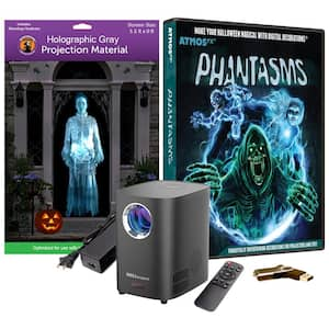 USB Projector Kit-AtmosFx Phantasms USB Projector 5.5 ft. x 9 ft. L Gray Holographic Screen