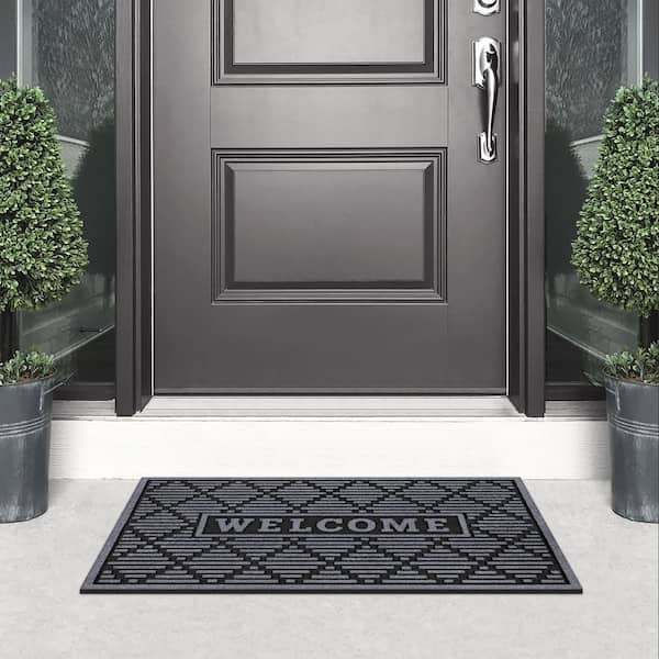 Large All-Weather Door Mat - Diamond | Smart Design Black / 1