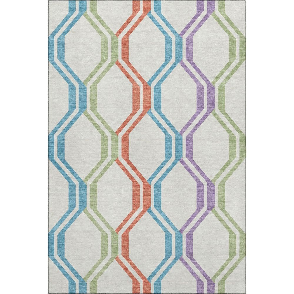 Mayfield Premium Machine Washable Abstract AMF2326 Pearl 8 ft. x 10 ft. Area Rug price history on PriceWatchPro