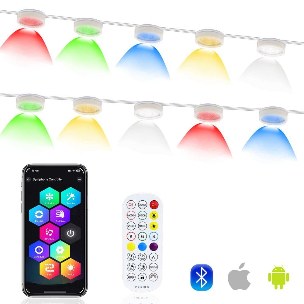 72-Light Indoor/Outdoor 100 ft. Plug-in Integrated LED Smart RGB Novelty String-Light Permanent Light, IP65 Waterproof price history on PriceWatchPro