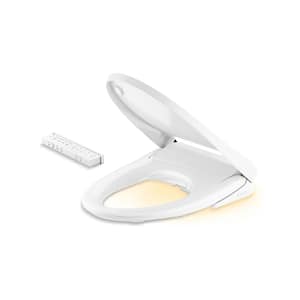 Pure Wash E930 Elongated Bidet Front Toilet Seat with Remote Control in White