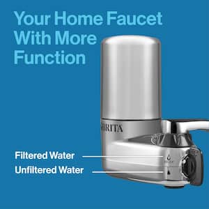 Faucet Mount Tap Water Filtration System in Chrome, BPA Free, Reduces Lead