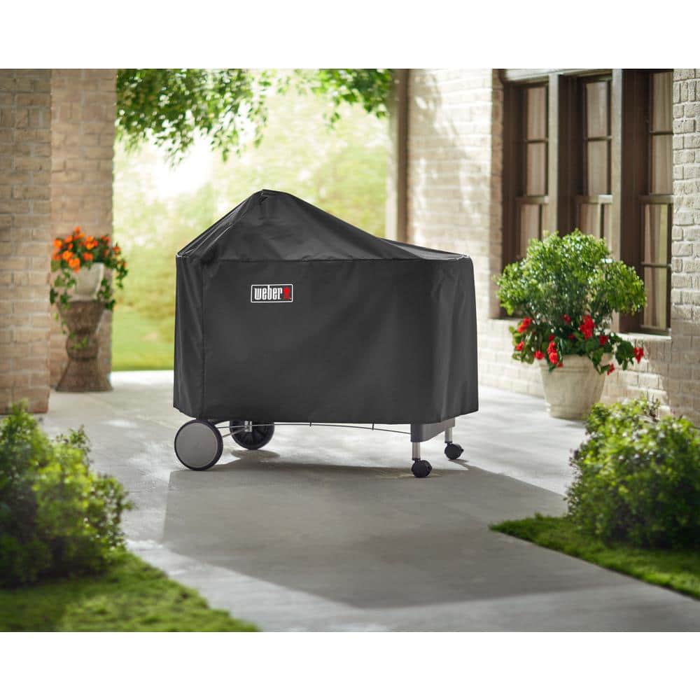 Black Polyester Grill Cover with Storage Pouch