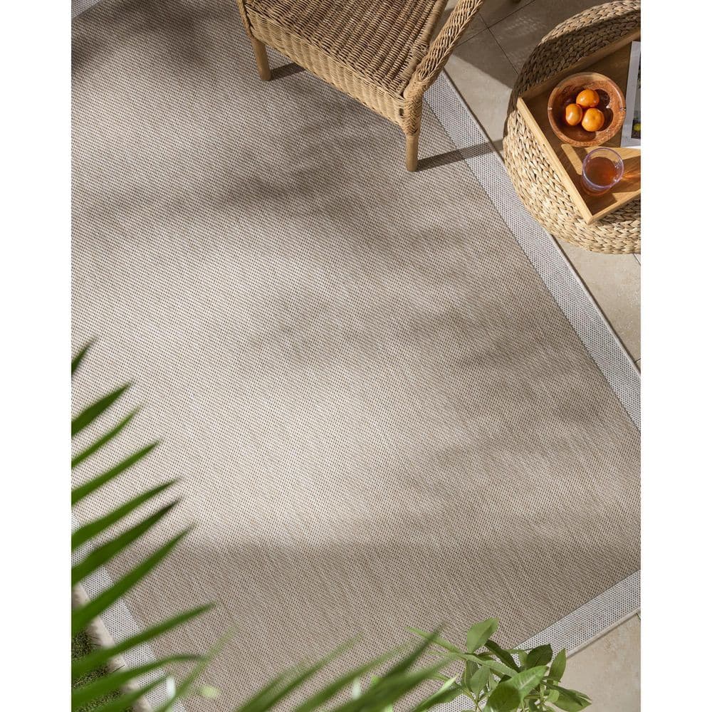 Tan Colour Rug Livabliss Miami Beach Tan Traditional Solid Color 7 ft. x 10 ft. Indoor ...
