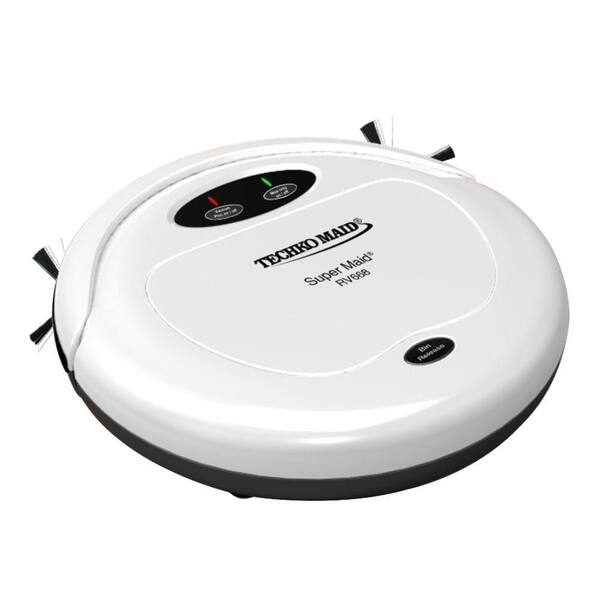 Techko Maid Super Maid Robotic Vacuum with High Speed Sweeper and Mop Machine in White