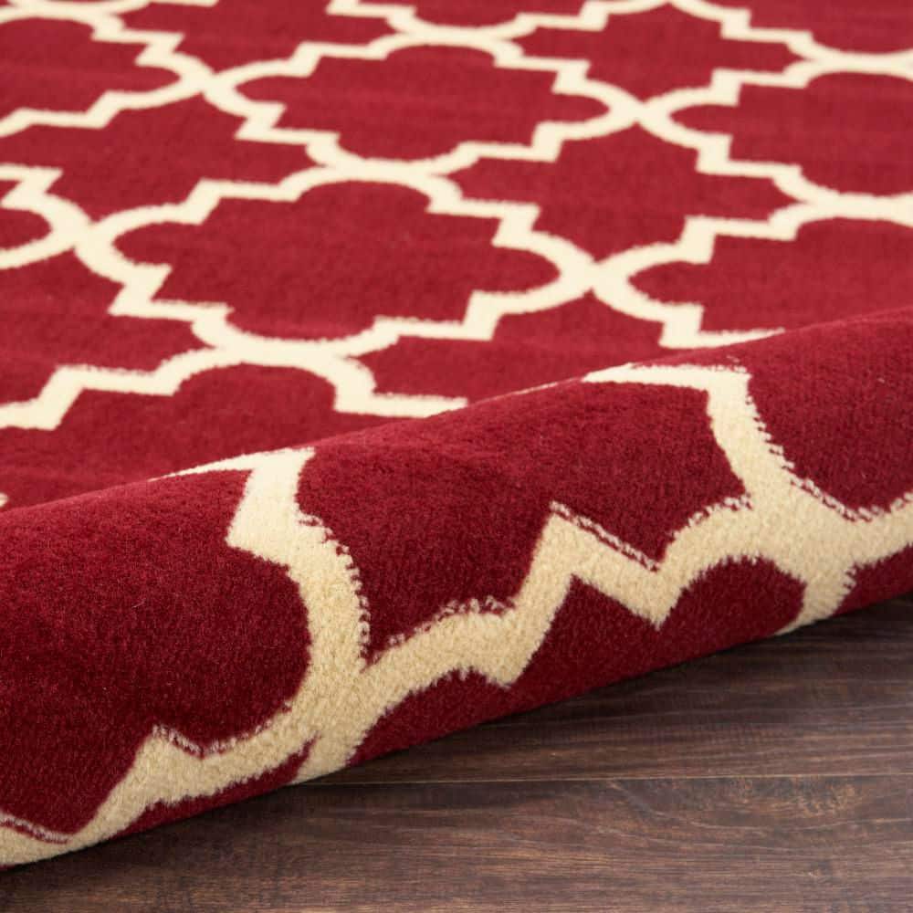 Tufted Handmade 5' x 7' Rectangular Red Spot Resistant Rug