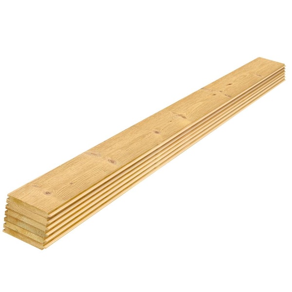 Edge 1 in. x 6 in. x 8 ft. Thermally Modified Natural Pine Tongue and Groove Weathered Barn Wood Boards (6-Pack)