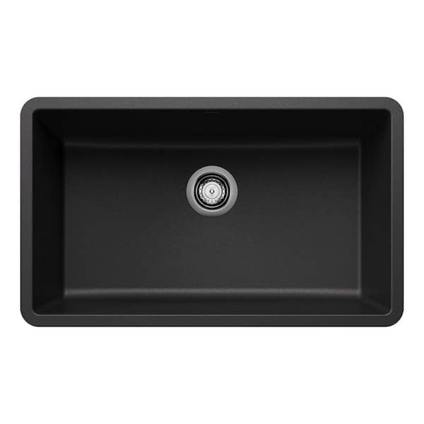 PRECIS Undermount Granite Composite 30 in. Single Bowl Kitchen Sink in Anthracite