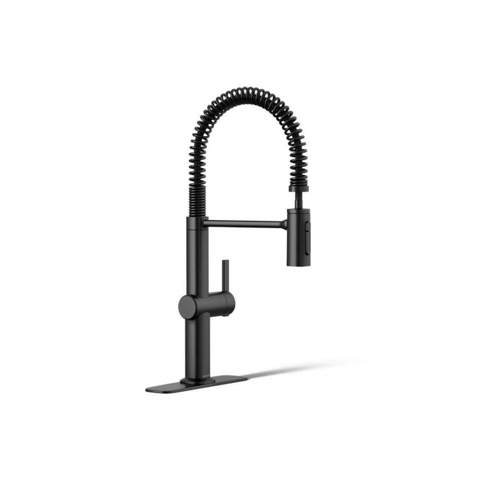 KOHLER - Clarus Semi-Professional Single Handle Pull Down Sprayer Kitchen Faucet in Matte Black