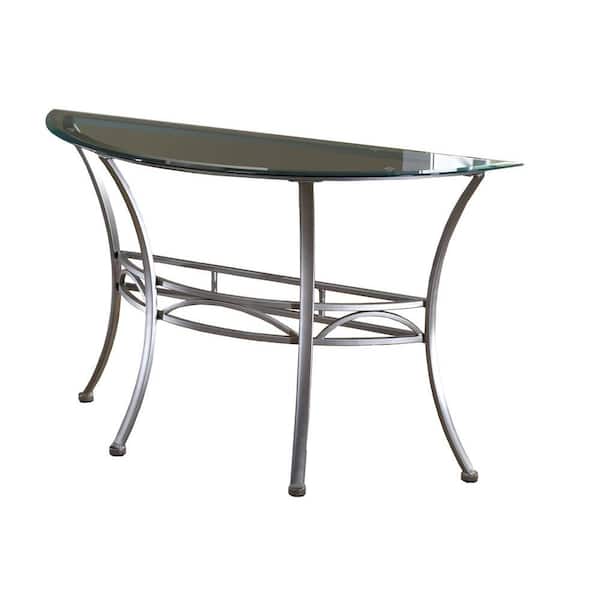 Hillsdale Furniture Abbington Pewter Glass Top Console Table