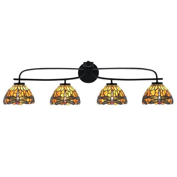 Unbranded Olympia 38.75 in. 4-Light Matte Black Vanity Light