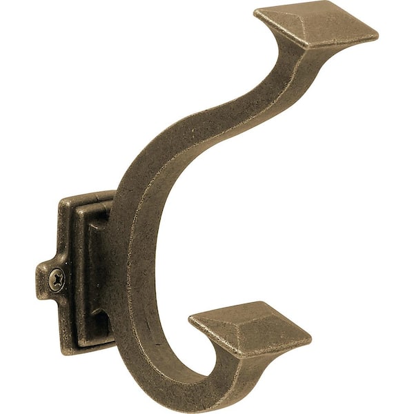 HICKORY HARDWARE Bungalow Windover Antique Double Prong Coat and Robe Hook