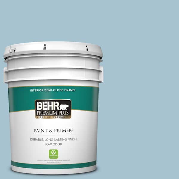 BEHR PREMIUM PLUS 5 gal. #550E-3 Viking Semi-Gloss Enamel Low Odor Interior Paint & Primer