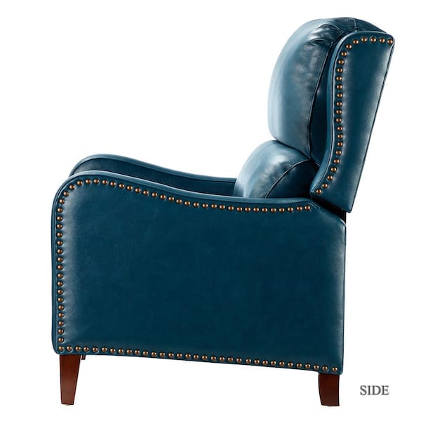 Jayden Creation Hyde Turquoise Nailhead, Turquoise Leather Recliner