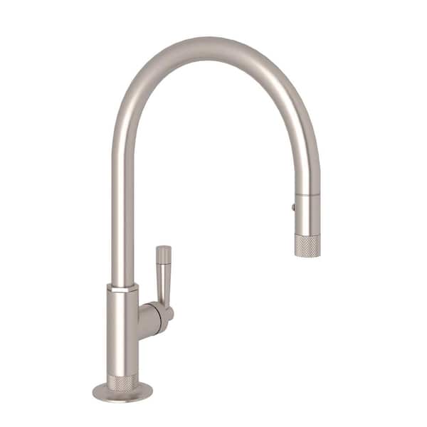 Michael Berman Graceline Single-Handle Pull-Down Sprayer Kitchen Faucet in Satin Nickel