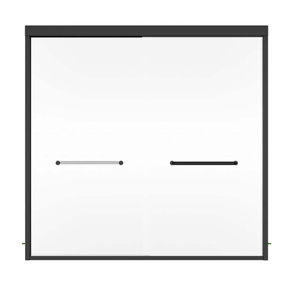 58-60 in. W x 58. in. H Pivot Framed Shower Door in Matte Black with Tempered Glass price history on PriceWatchPro