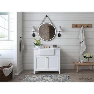 Adeline 36 in. W X 20.1 in. D Bath Vanity in White with Marble Vanity Top in Carrara White with White Basin