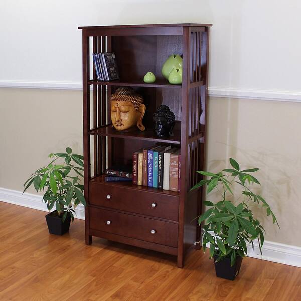 DonnieAnn Hollydale Chestnut Storage Open Bookcase