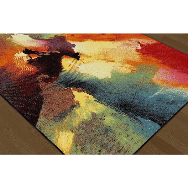 Tayse Rugs Festival Abstract Multi-Color 8 ft. x 11 ft. Indoor Area Rug  FST8900 8x11 - The Home Depot