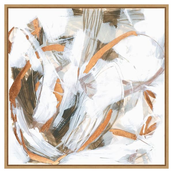 Copper Storm IV by June Erica Vess 30 in. W x 30 in. H. Canvas Wall Art Print Framed in Brown
